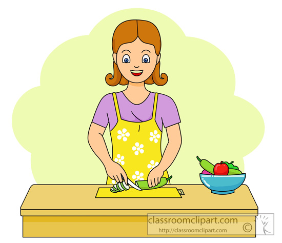 woman cutting vegetables