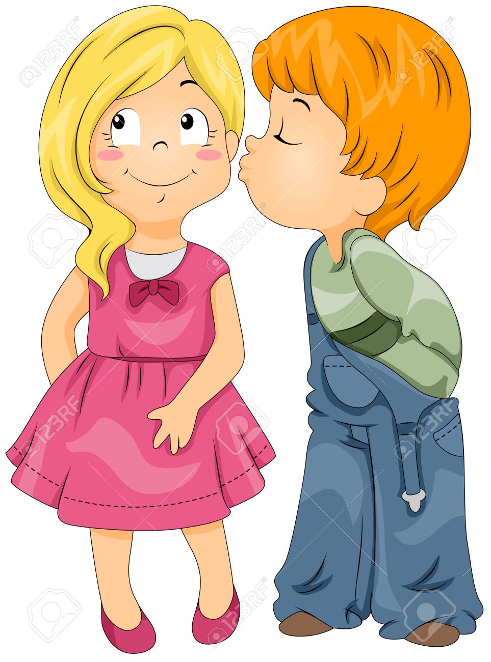 boy kissing girl